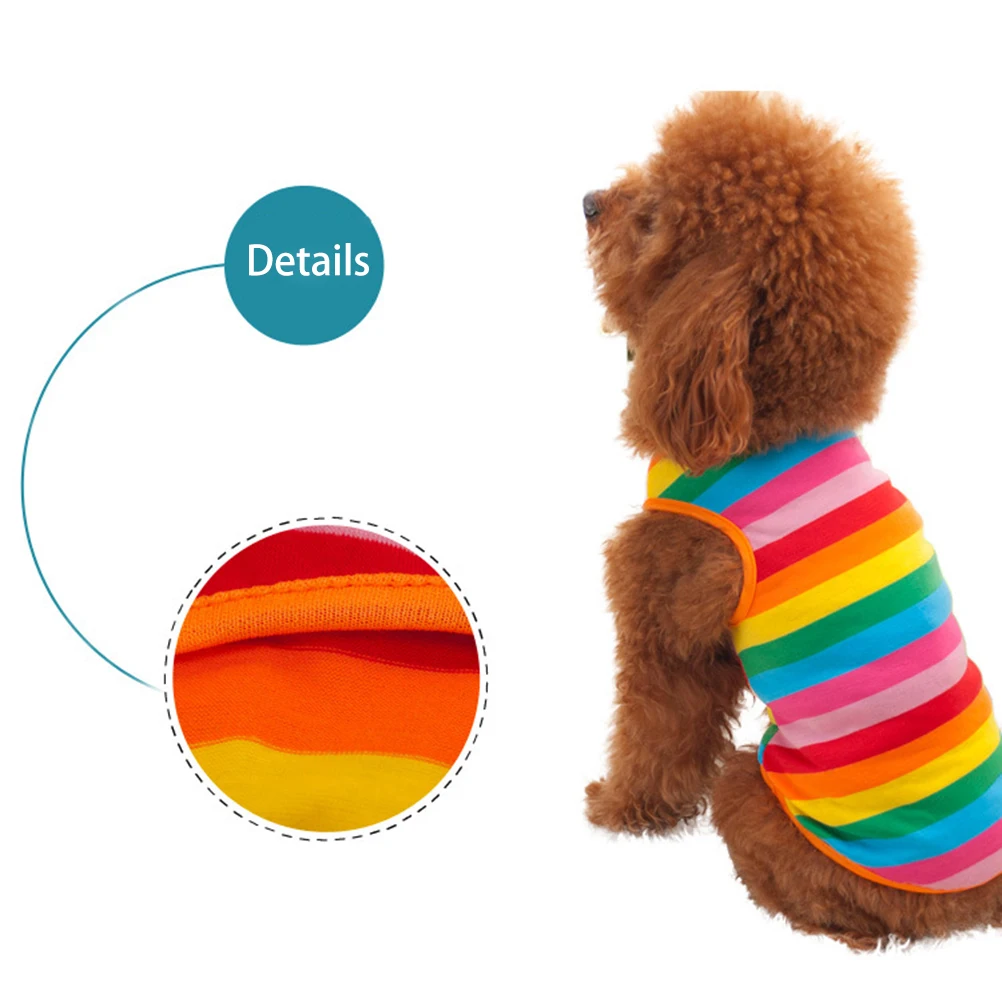 

Rainbow Dog Vest Summer Cooling Coat for Small Dogs Stripe Design Cartoon Whale Lightweight Comfortable Outdoor Walking Jogging