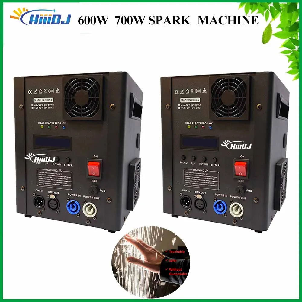 flycase 2Pcs 700w 600W Cold Spark Machine macchina per fuochi d'artificio a freddo fontana Stage Sparkler DJ Ti Power