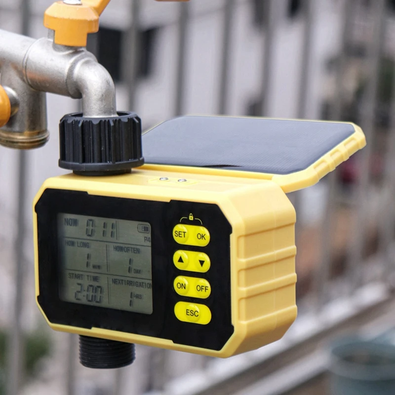 Controlador de riego Solar inteligente para jardín, válvula de agua para exteriores, controlador de riego automático para jardinería