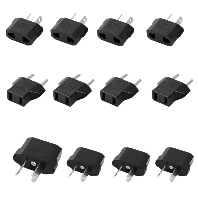 4.0/4.8mm EU Plug Adapter EU US To Euro US Plug Converter American Converter Socket Travel Household Power Adapter