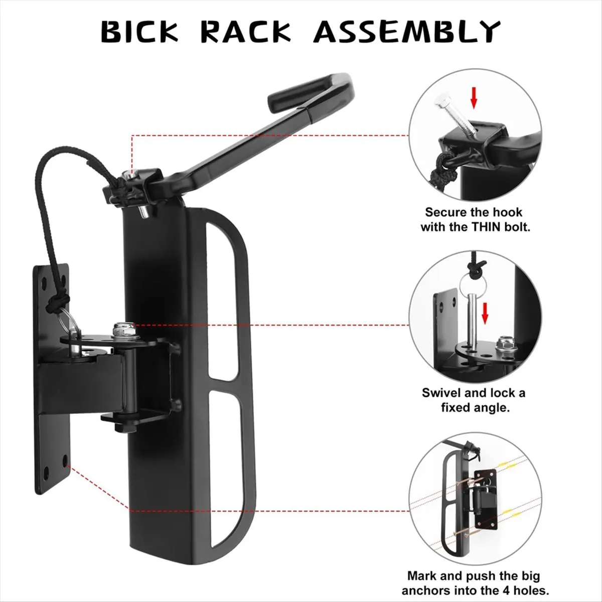 

(LBER) 1 УПАКОВКА Настенный поворотный держатель для велосипедов с подставкой для шин, вертикальная стойка для хранения велосипедов, крюк для велосипедов в гараже