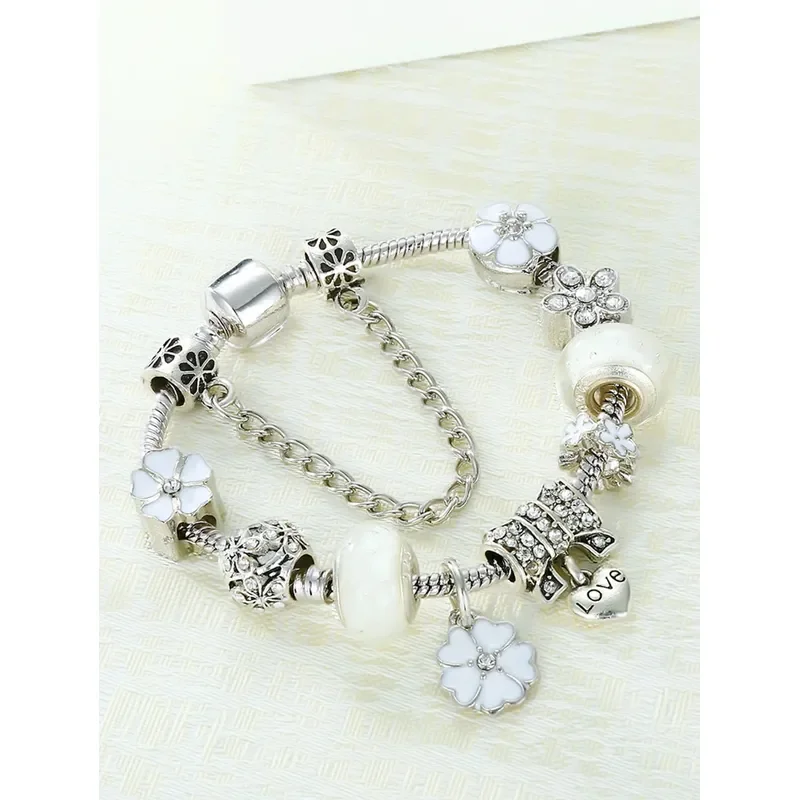 1 best-selling bracelet trendy DIY boutique glass inlaid diamond bracelet with Pan family style personalized jewelry bracelet