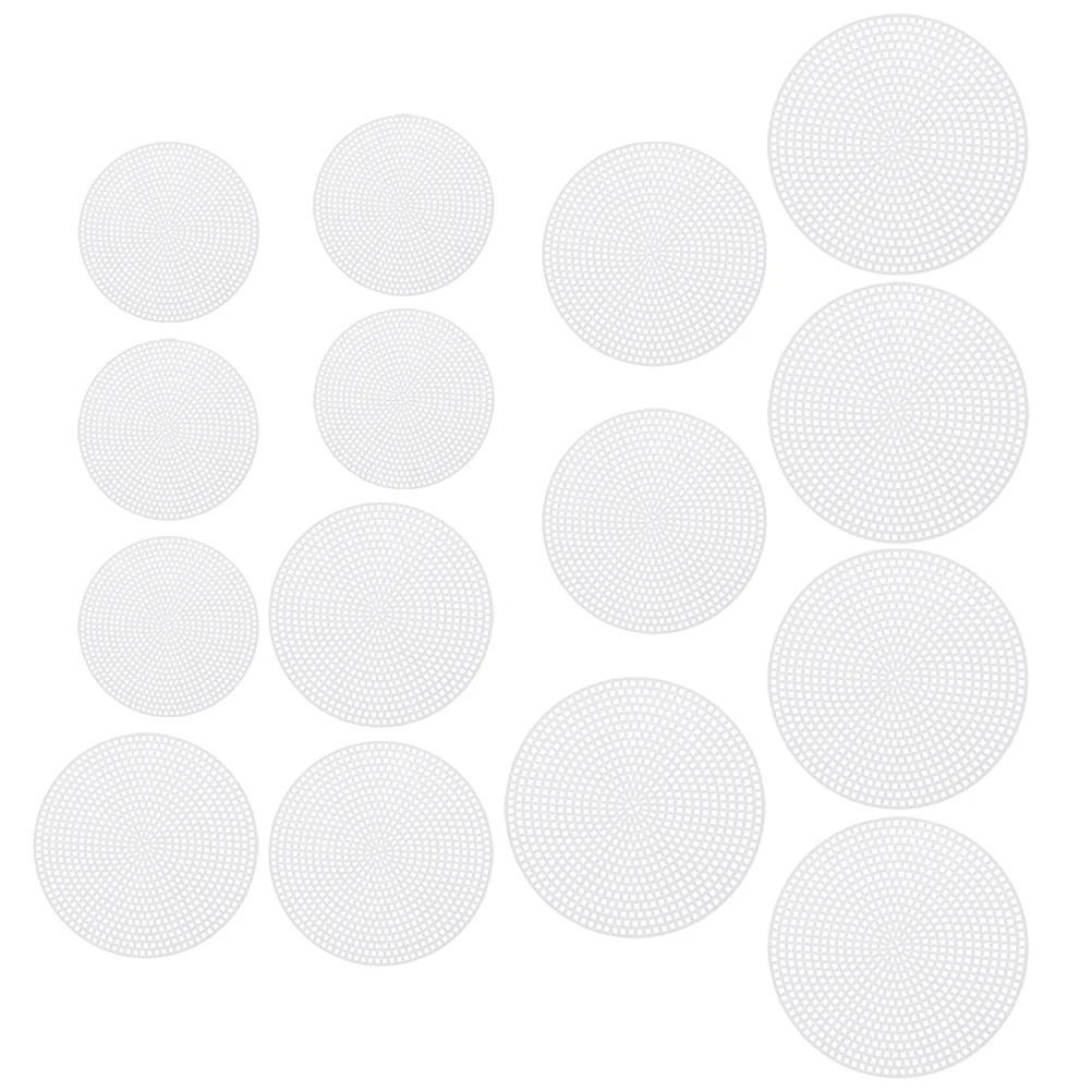15pcs Round Knitting Base Inserts Circular Weaving Bag Bottom Support Diy Mesh Sheets For Cross Stitch Crochet Quilting Sewing