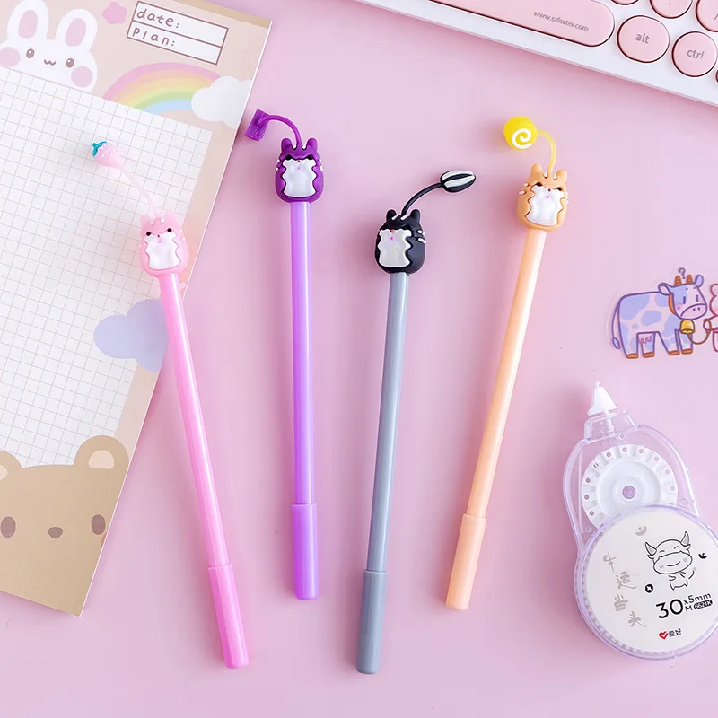 

12/60 Pcs Cute Gel Pens Set Stationery Small Prizes Black Ink High Value Water Pen Creative Supplies Office Stationery