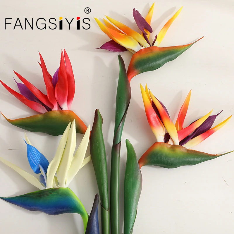 1PC Artificial Strelitzia Fake Flower Bird of Paradise 80cm Simulation Plant for Floral Arrangement Art Holiday Home Party Decor