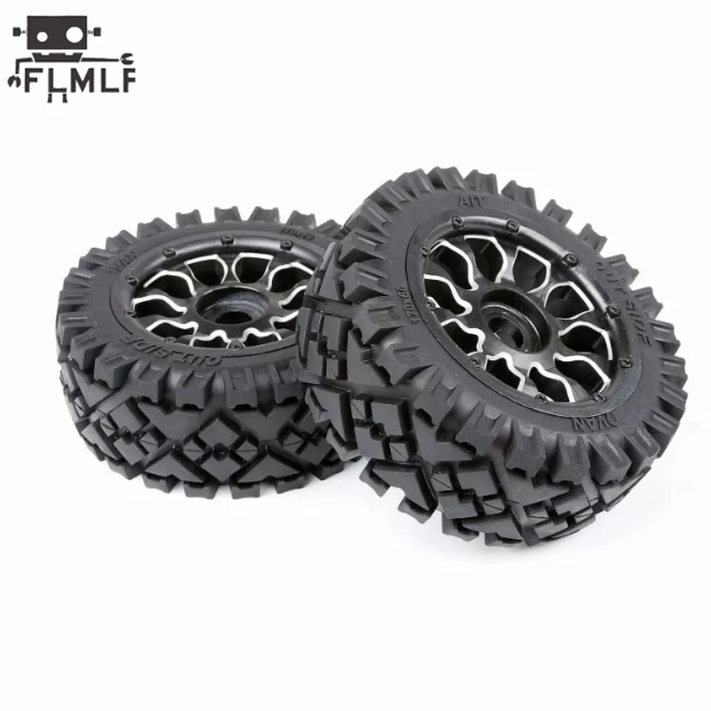 1/5 Rc Car Rofun Front or Rear All Terrain Tires with Metal Wheel Hub Fit for HPI ROVAN KM BAJA 5B Ss Truck Parts