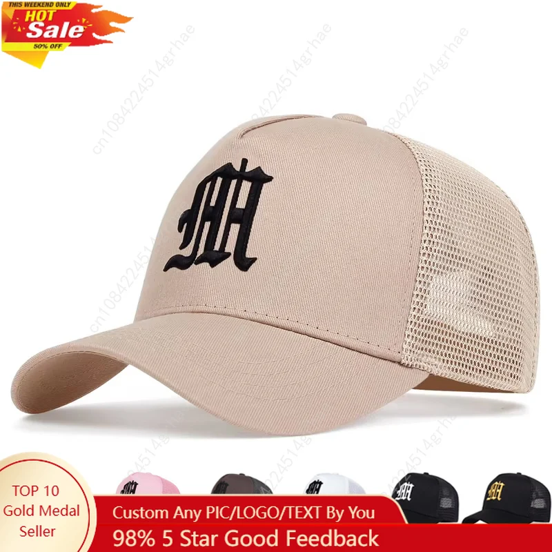 

Unisex Personality Letter Embroidery Baseball Net Caps Spring Summer Outdoor Fishing Hat Adjustable Casual Hats Sunscreen Hat
