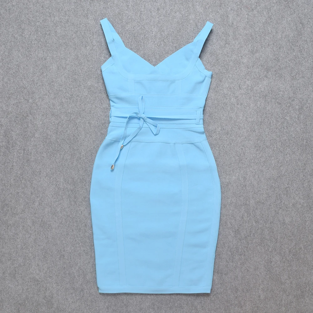 WillBeNice Klassieke Sexy Bodycon Spaghetti Verjaardag Roze Bandage Jurk Voor Vrouwen Riem Sjerpen Trouwjurken Avond Rode Vestidos