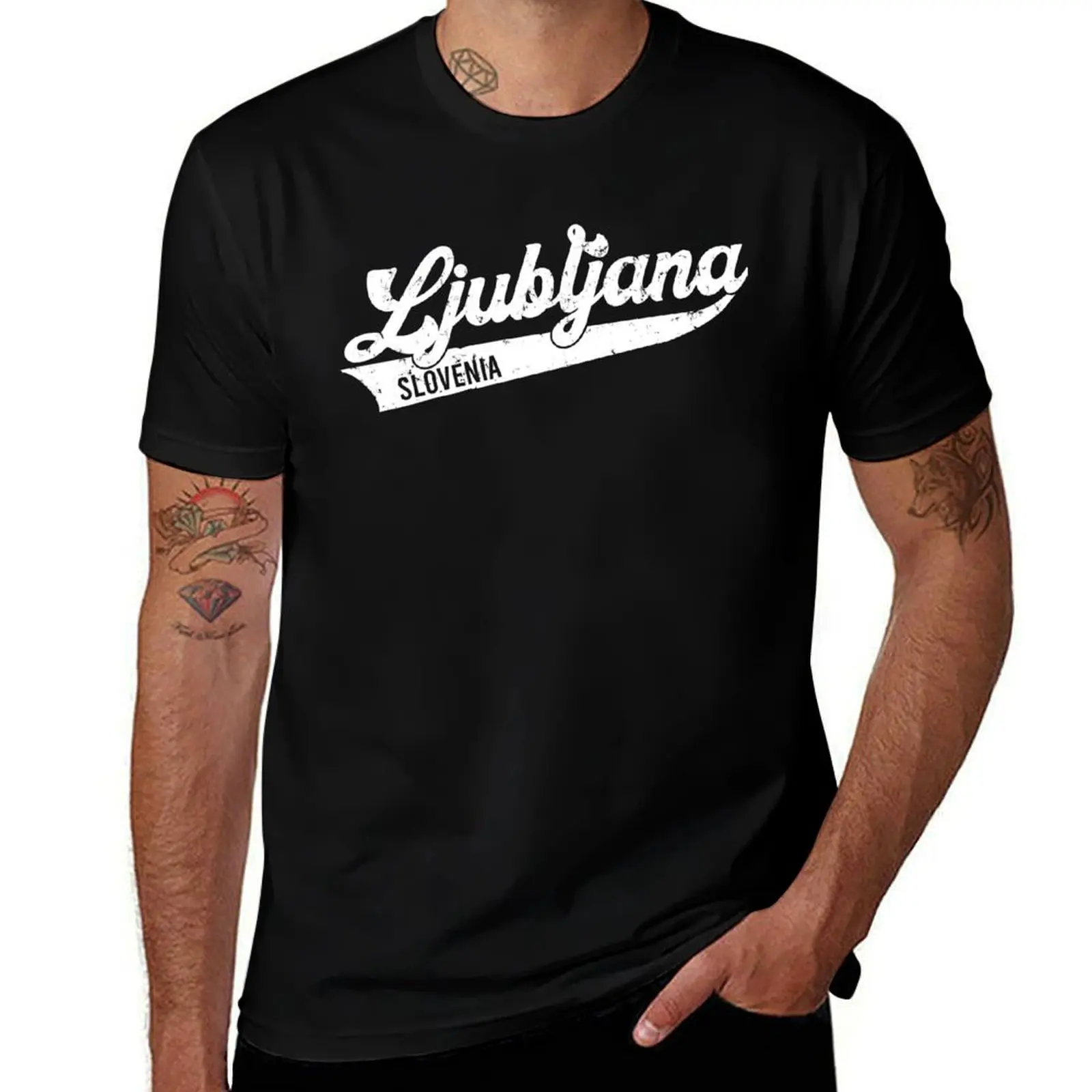 Ljubljana,Slovenia T-Shirt Non-Shrink Basic Cotton T-Shirt