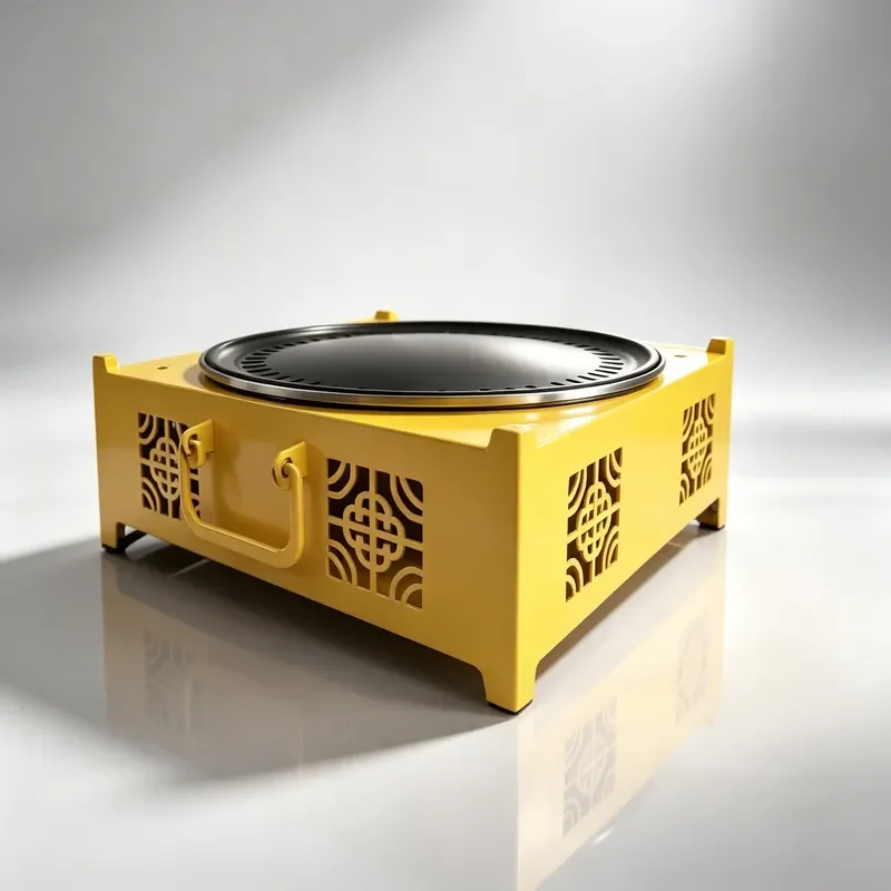 Smokeless Charcoal Grill Stainless Steel Desktop BBQ Portable Indoor Outdoor Cooking Heater for Home Winter Barbecue Party