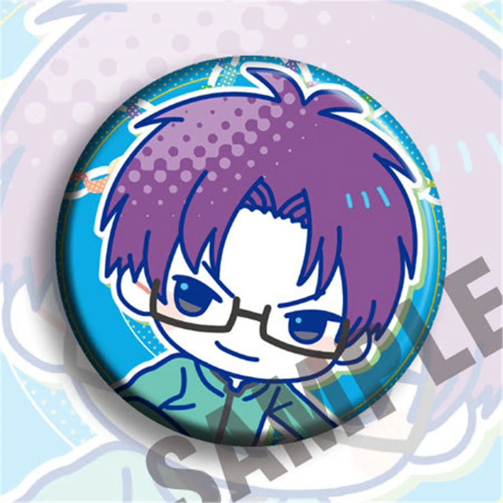 58mm Anime The Disastrous Life of Saiki K. Nendou Riki Hairo Kineshi Cosplay COSTUME Badge Pin SPTE Tinplate Brooch﻿ Prop Gilf