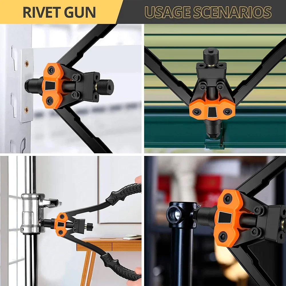 Пистолет для заклепок M3 M4 M5 M6 M8 M10, домашняя беспроводная клепальная машина, пистолет для заклепок с двойной ручкой из алюминиевого сплава, инструмент для заклепочных гаек