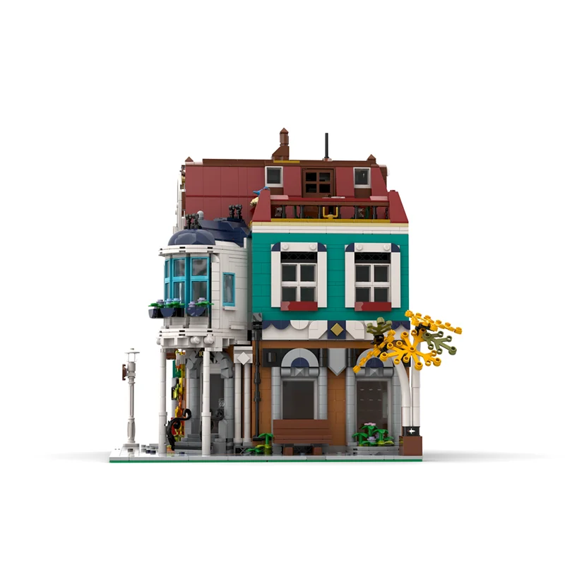 シティストリートビューモデル Moc ビルディングレンガ 書店代替モデル ビルディングテクノロジー モジュラーブロック DIY おもちゃ ホリデーギフト
