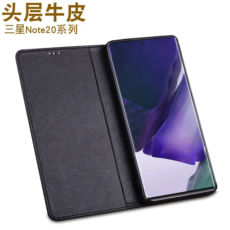 

Hot Luxury Genuine Leather Flip Case For Samsung Galaxy Note 20 Ultra 10 Plus Leather Half Pack Phone Cover Procases Shockproof