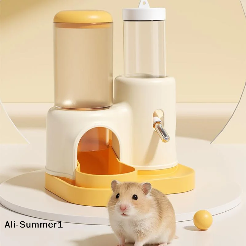 【E】2 In 1 Hamster Automatic Feeder Water Dispenser Set For Small Pets Guinea Pig Gerbil Cage Accessories Small Pets Supplies