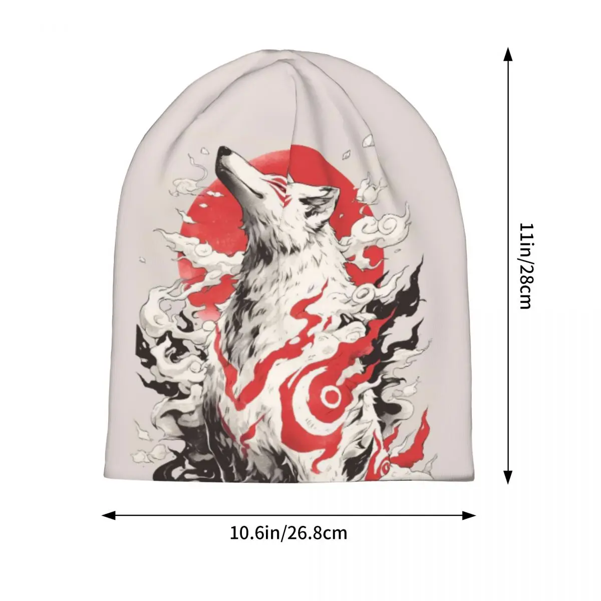 Japanese Okami Wolf Men Women Adult Beanies Caps Knitting Bonnet Hat Warm Fashion Autumn Winter Outdoor Skullies Hats view 2