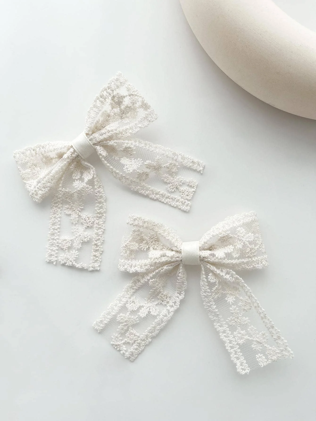 2pcs/set Ladies\' fashionable, simple, sweet and cute lace bow versatile hair accessory hair clip