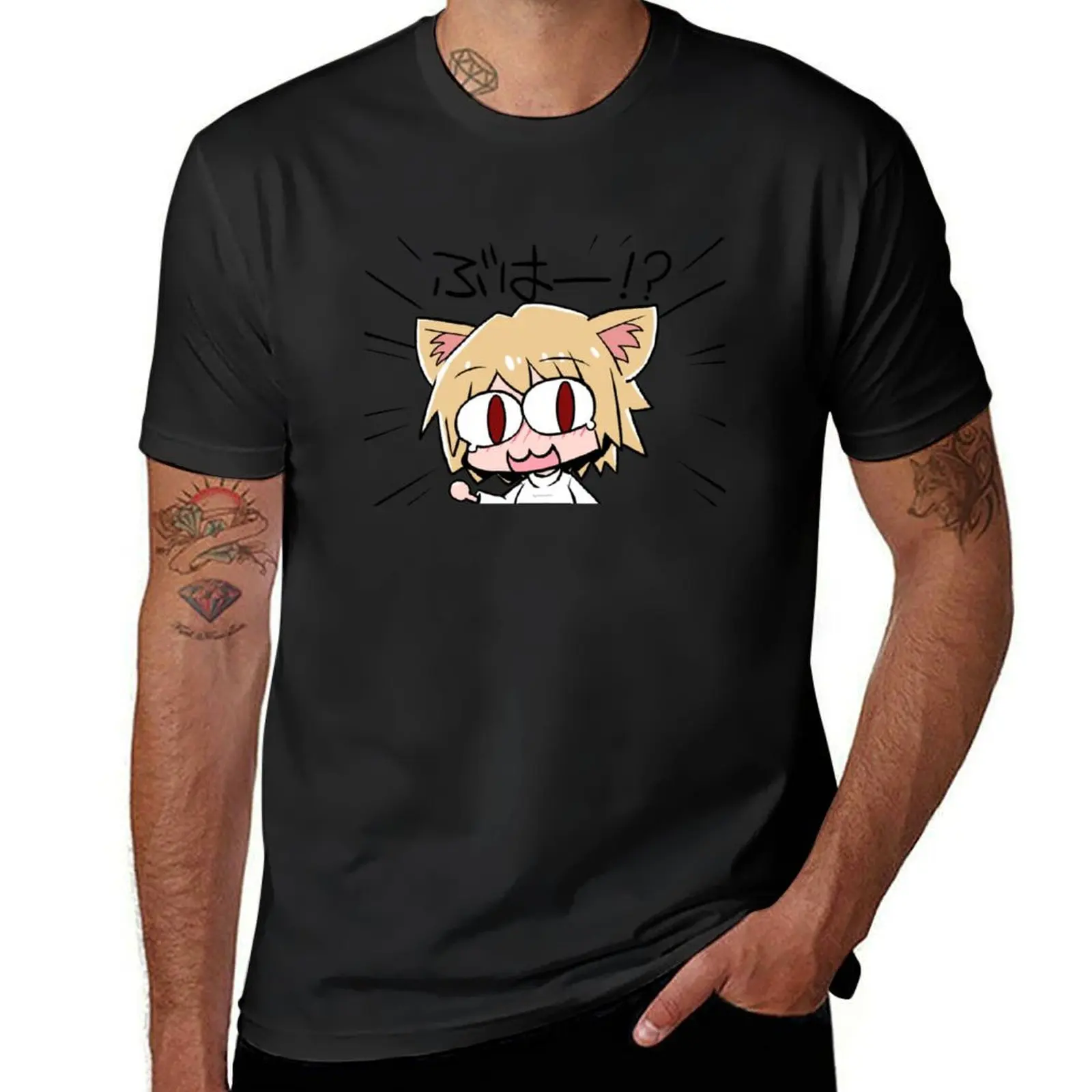 

neco arc-funny neko T-Shirt vintage korean fashion Men's clothing