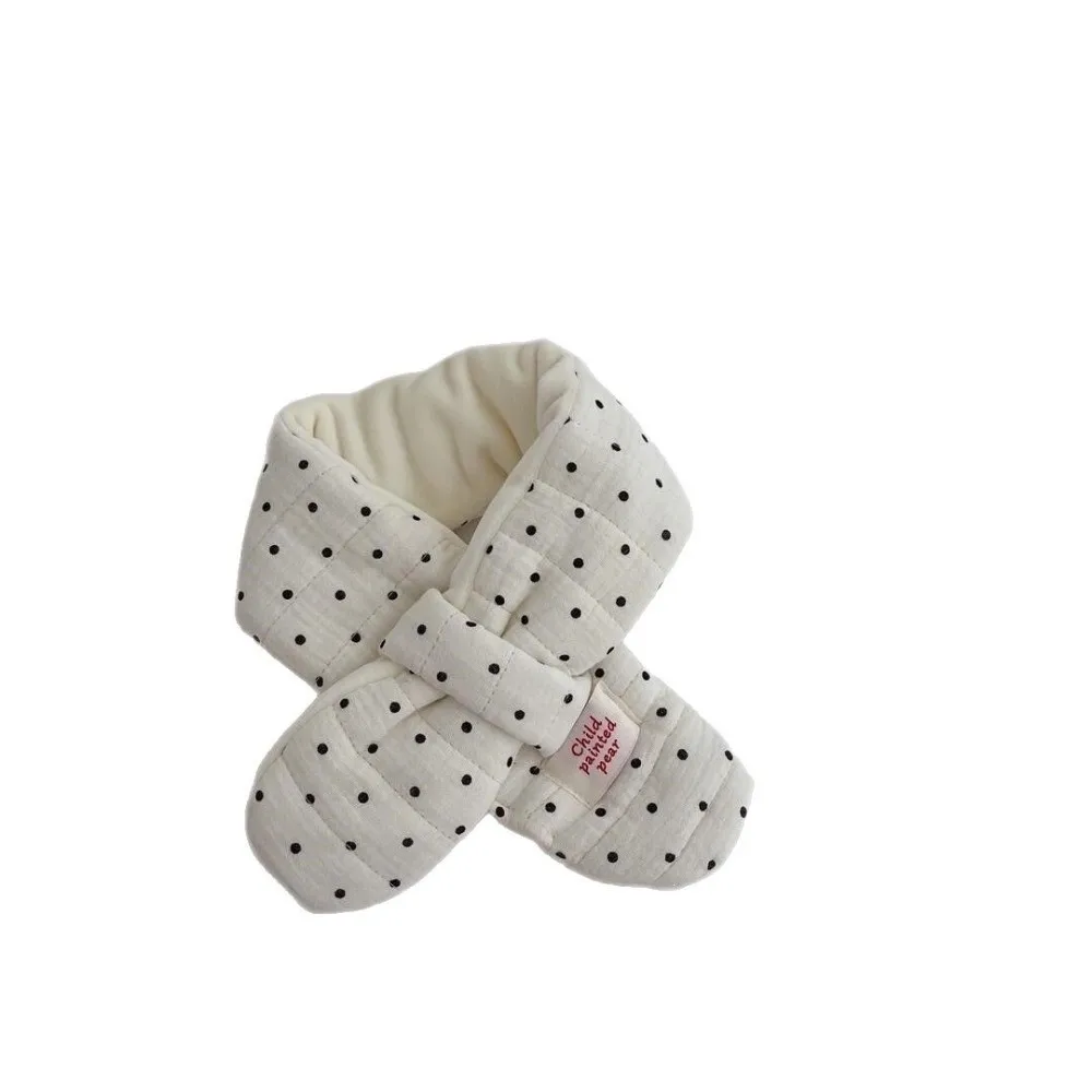 Warm Thick Lining Infant Neck Warmer Windproof Design Winter Warm Kids Cross Scarf Soft Fabric Baby Scarf For Boys & Girls