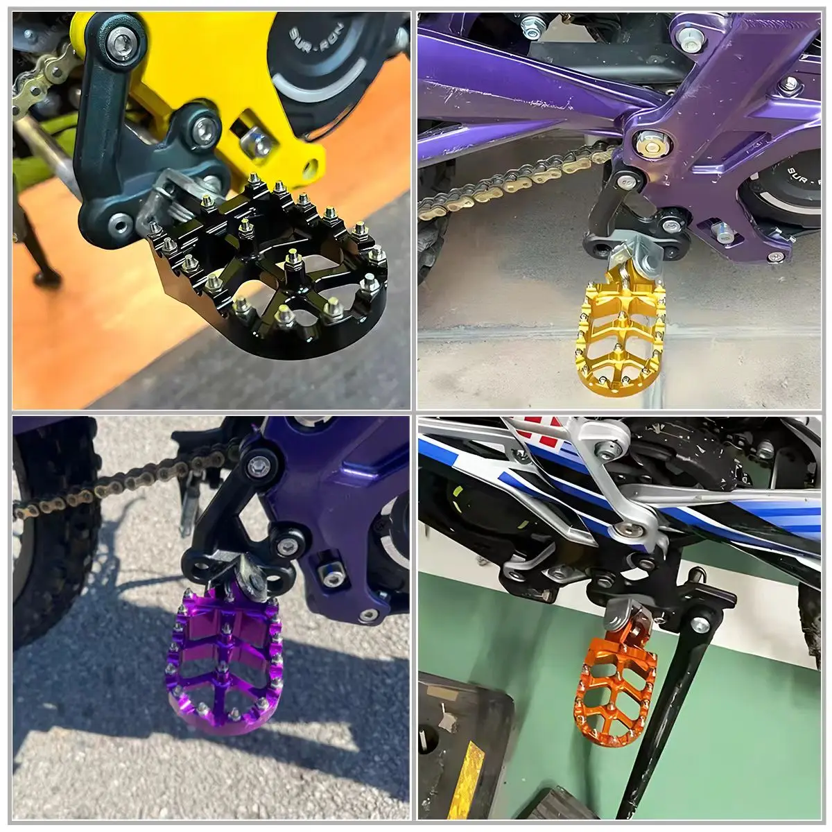 Universal CNC Motorcycle Colorful Footpeg Footrest Foot Pegs For Sur-Ron Surron SurRon Light Bee S X Electric Off-Road Bike image 3
