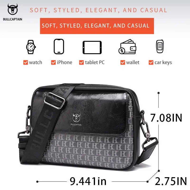 Bullkaptan silikon deri erkekler için omuz çantaları küçük çanta erkek rahat dana Crossbody Messenger debriyaj Flap Tote