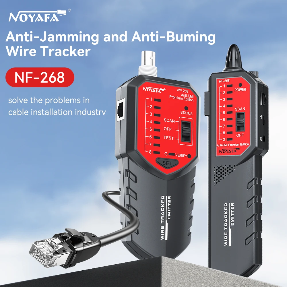 NOYAFA NF-268 Cable Tester Cable Tracker Wiremap Continuity Test Wire Tracer STP/UTP Cable Locate Fault Distance Tester