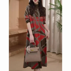 Stylish Korean Knitted Dress with Large Size Loose Meat Covering and Skinny Hair Dress