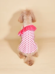 Dress Shirt CutePolka Dots Sundress Printed Princess Summer Puppy Apparel Clothes with Ruffles for Small Dogs Cats Puppy