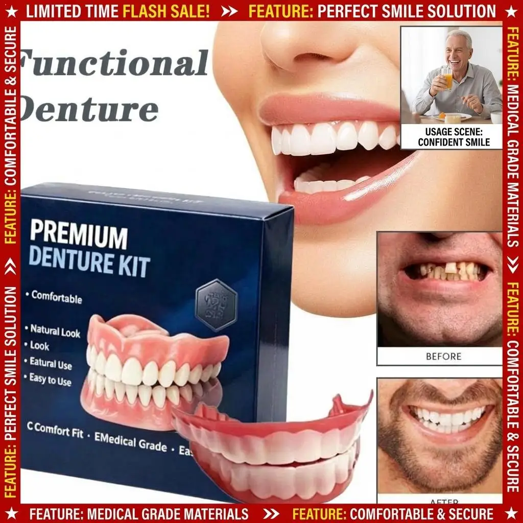 Cosmetic Upper Lower Full Cover Teeth Veneer Set Natural Shade Comfort Fit Easy Home Application For Party Interview Family