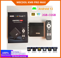 2025 MECOOL KM9 PRO MAX 2GB 32 GB Realtek1325-B Android tv 12.0 Google Certified dolby audio smart TV Box 4K Voice 2T2R BT5.0