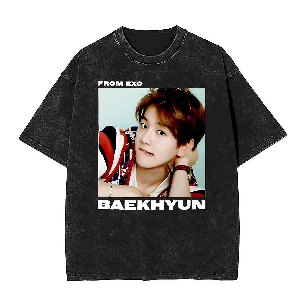 Kpop Baekhyun Korean Singer T Shirt Summer Music Band Y2K Retro T-Shirts 2024 Casual Tshirt For Mens Short Sleeves Clothes