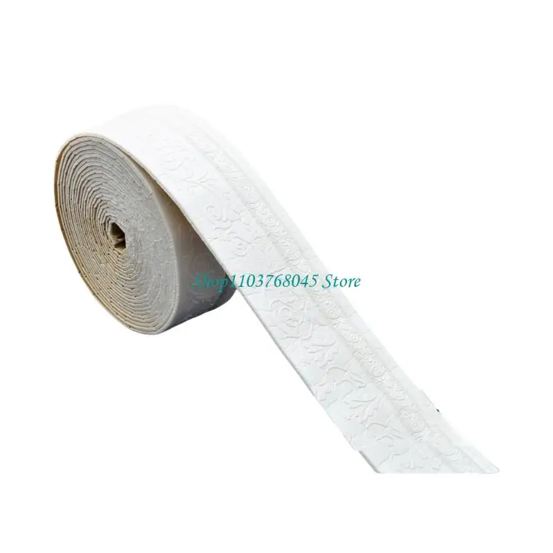 R53F Decorative Adhesive Foam Molding Trim 10m Length Corner Strips for Ceiling Wall Luxurious 3D Floral Pattern