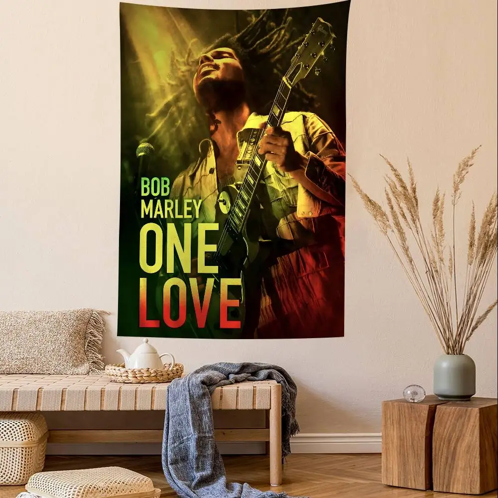 BOB MARLEY SINGER Anime Arazzo Hippie Fiore Tappeti da parete Dormitorio Decor Appeso a parete Decorazioni per la casa