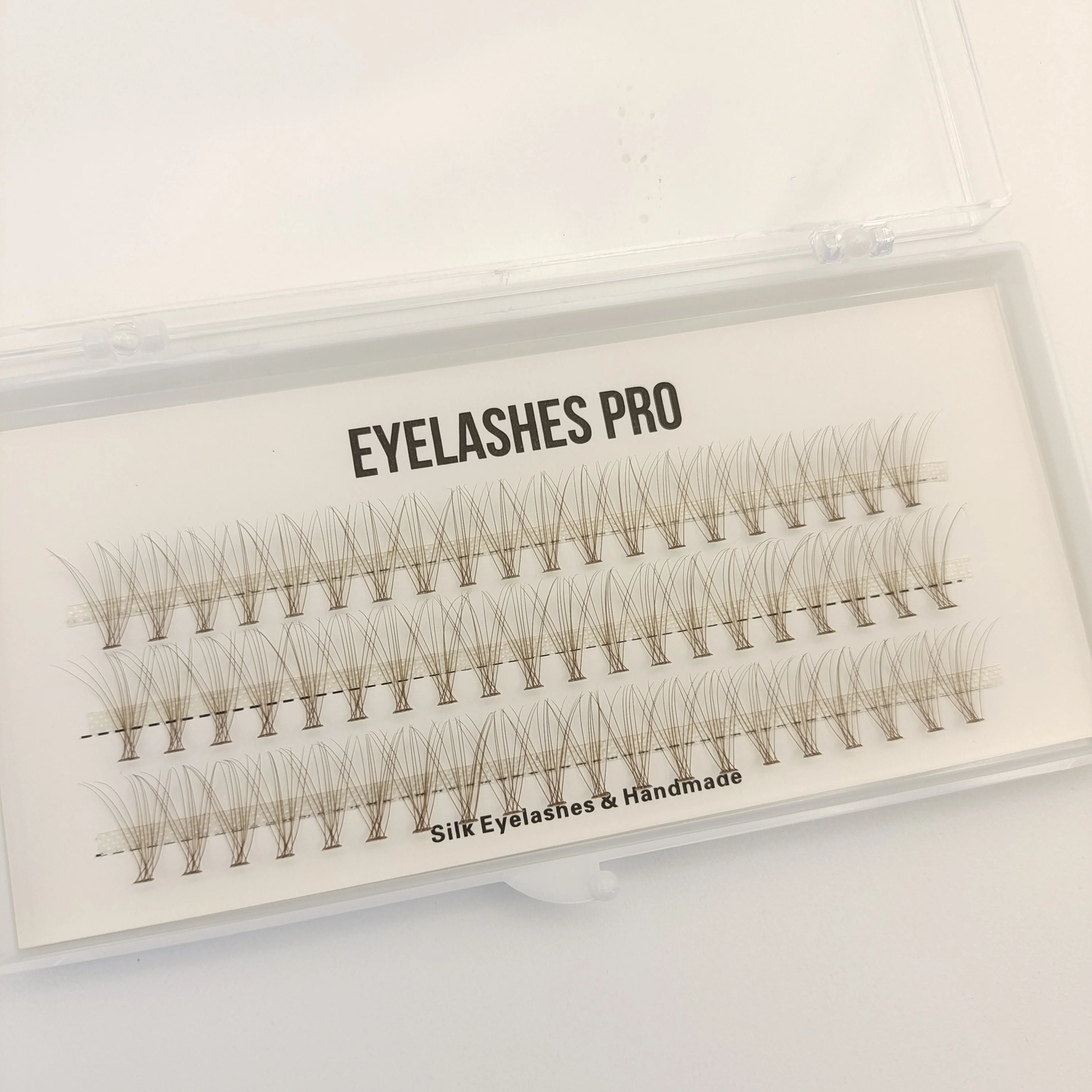 Brown 10D 0.10 Hand Made Eyelash Extension Segmented Flase Lashes Dramatic Lash Bundles Soft Ribbon  Eyelashes Makeup Lashes