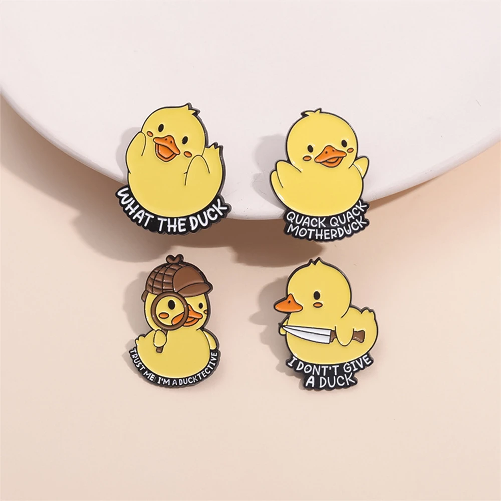 Cute Animal Yellow Duck Enamel Pins Creative Cartoon Chick Brooches Clothes Backpack Lapel Badge Jewelry Wholesale Gift for Kids