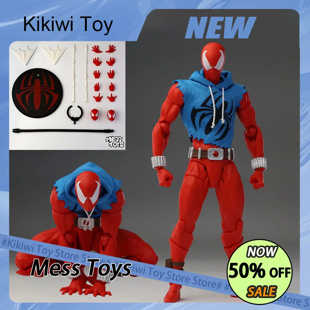 

New Mess Toys Spiderman Action Figure Scarlet Spider Anime Figurine Statue Model Doll Collection Room Ornament Desk Toys Gift