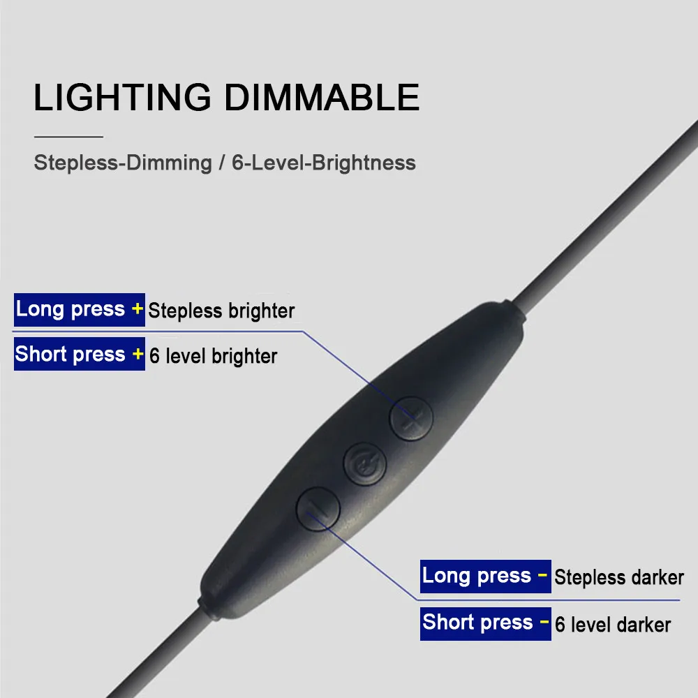 USB Dimmer 1.5m Wire Connector with Switch 4K Refresh Stepless Dimming for 5V LED Strip String Light USB Lamp No Strobe Flicker