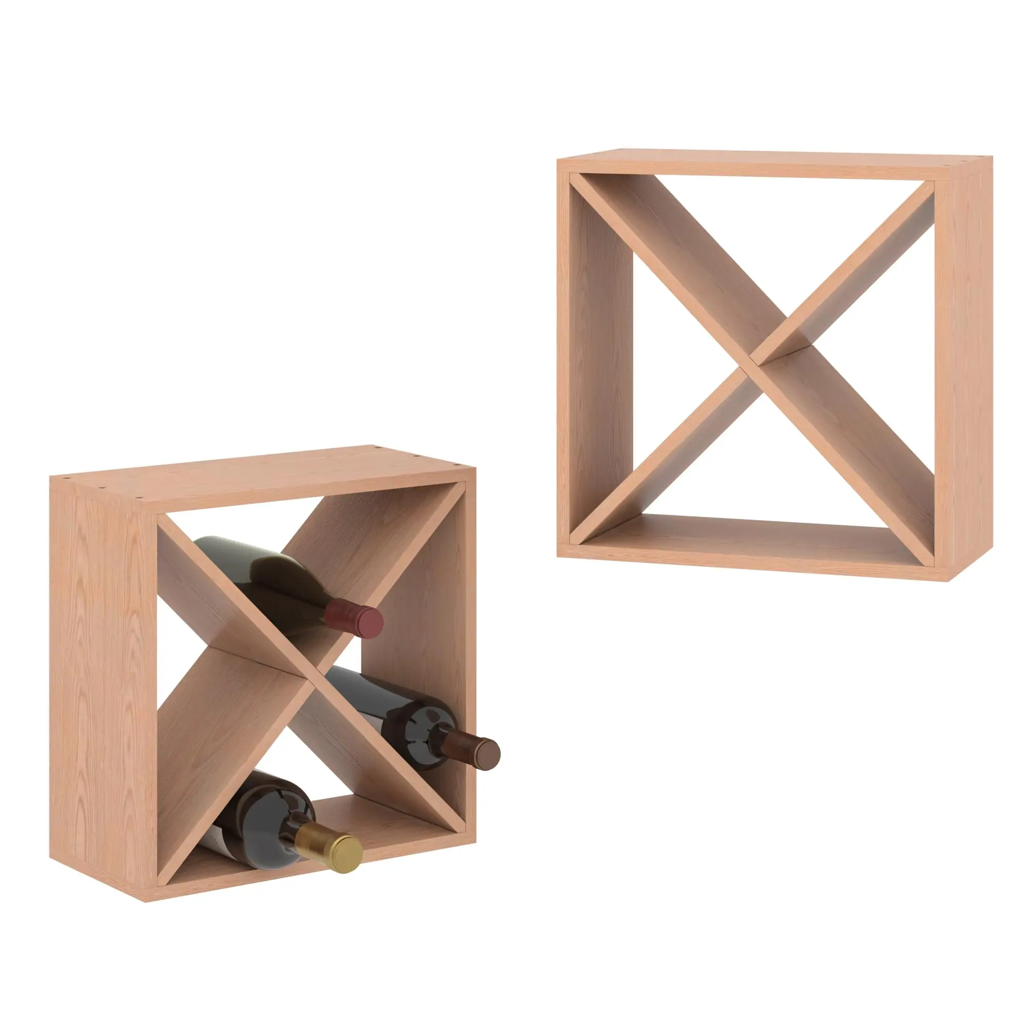 Stackable Wine Rack 48 Bottle Liquor Display Storage Cube Free Standing Floor Wine Cabinet for Cellar & Kitchen
