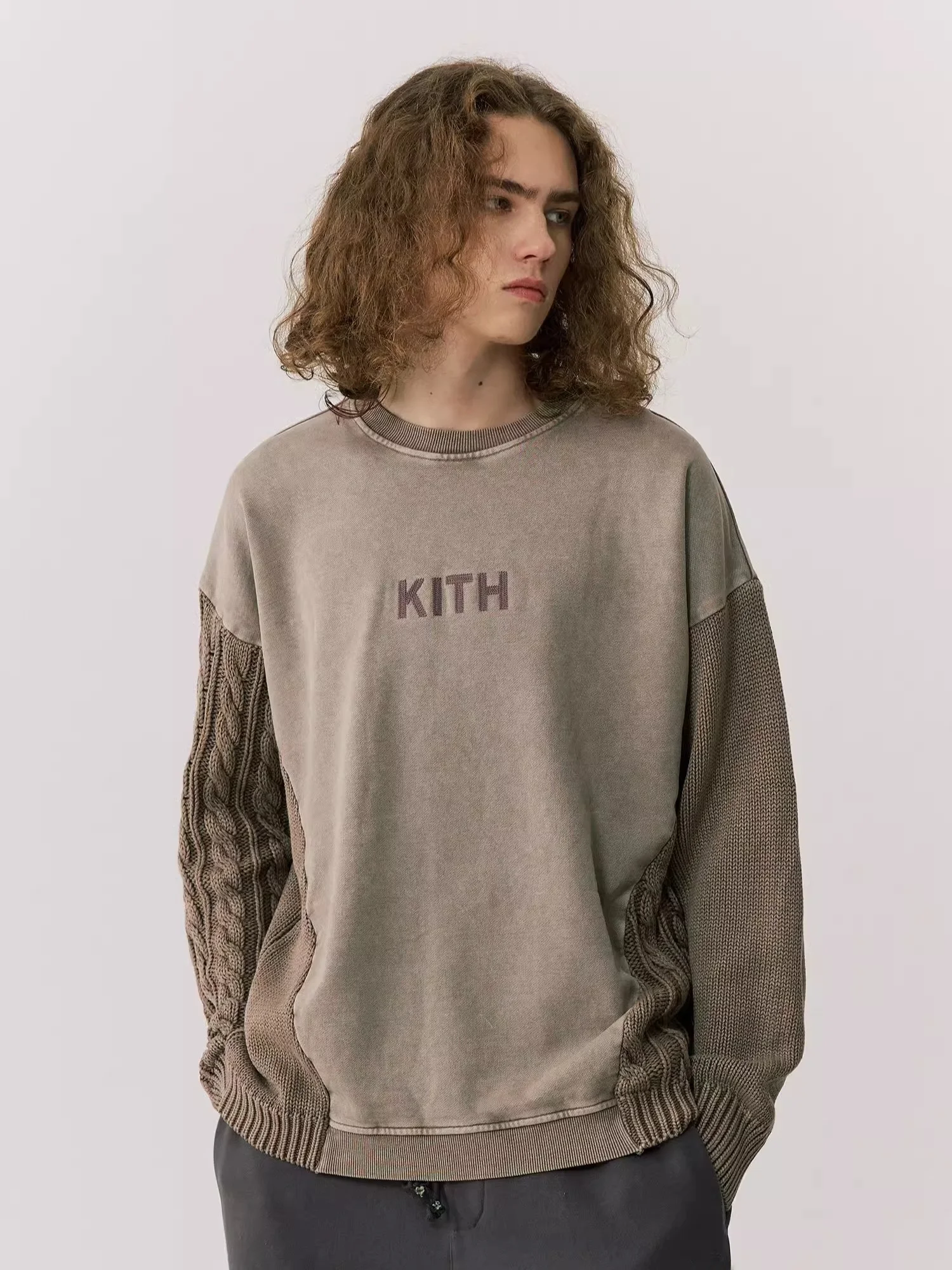 厚手ウォッシュドニットセーター ラウンドネック メンズパーカ - Kith Sweater Knit のレビューと価格
