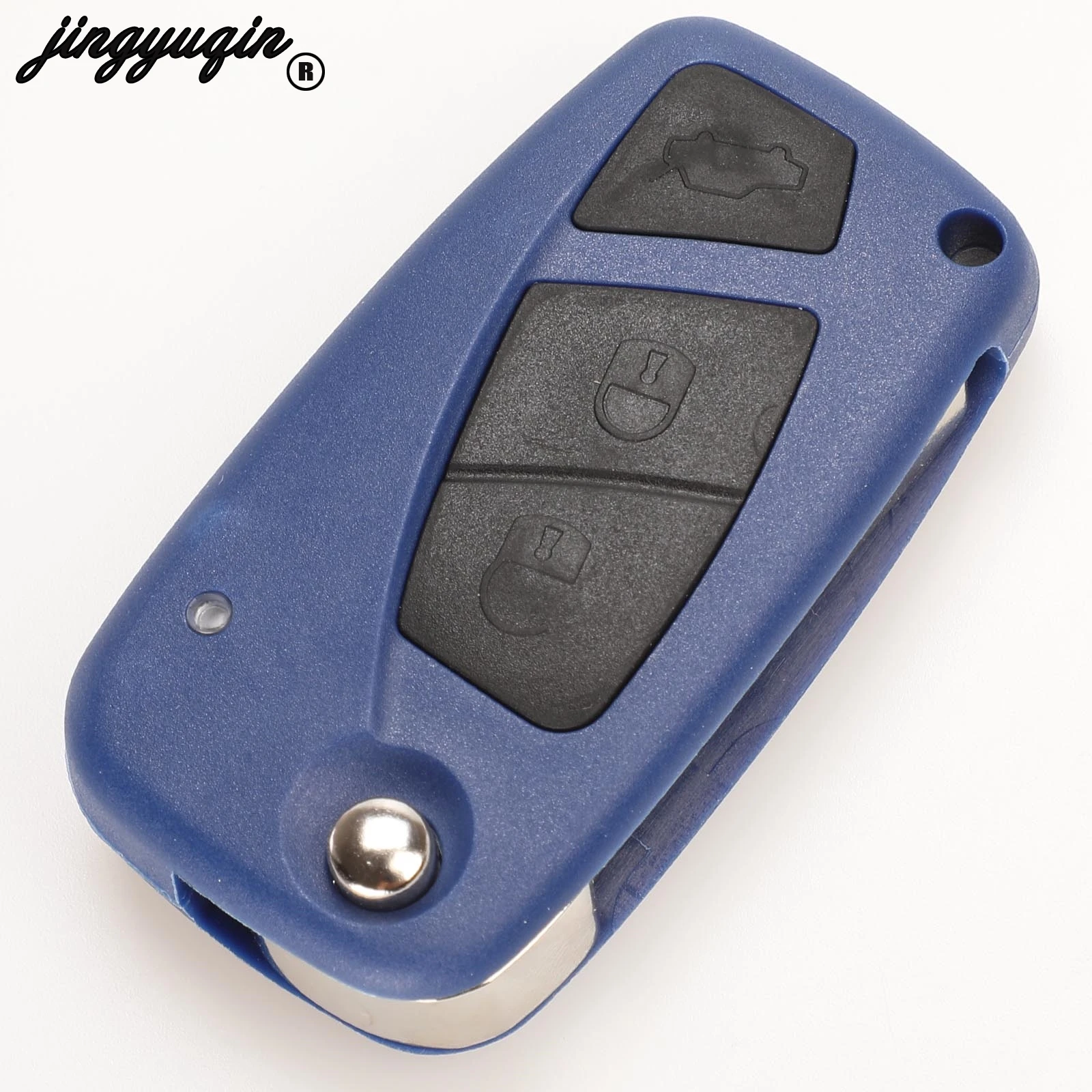 jingyuqin 2/3 przyciski Flip Remote Key Shell Case dla FIAT Punto 500 Ducato Stilo Panda Doblo Bravo Fob Pokrowiec na samochód SIP22 Blade