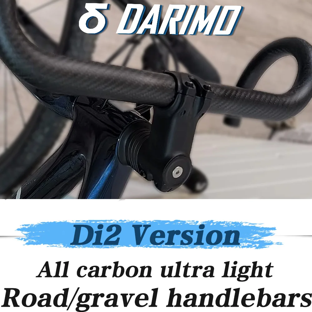 Road/Gravel Carbon Fiber Handlebars,DI2 version with built-in routing,3k matte bike curved handlebars,380/400/420/440mm NoLogo