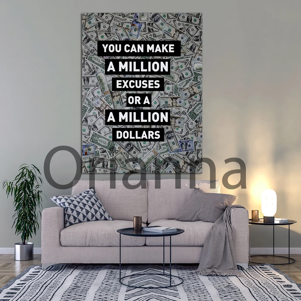 Home Decoration Hd Prints Million Excuses Motivational Image Canvas Painting Modern Pictures Wall Art Creative Modular Poster