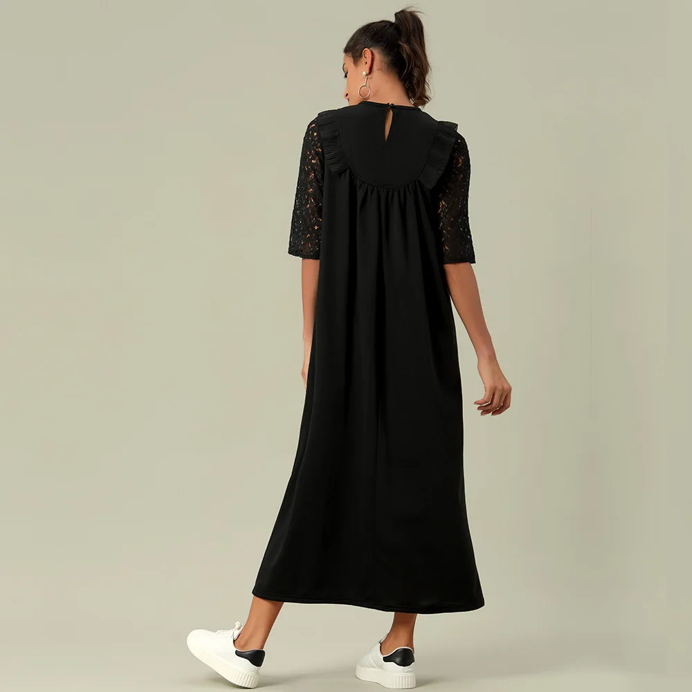 ชุดเดรสสตรี เสื้อฮู้ด กระโปรงยาว เสื้อยืด เสื้อผ้าสตรีมุสลิม