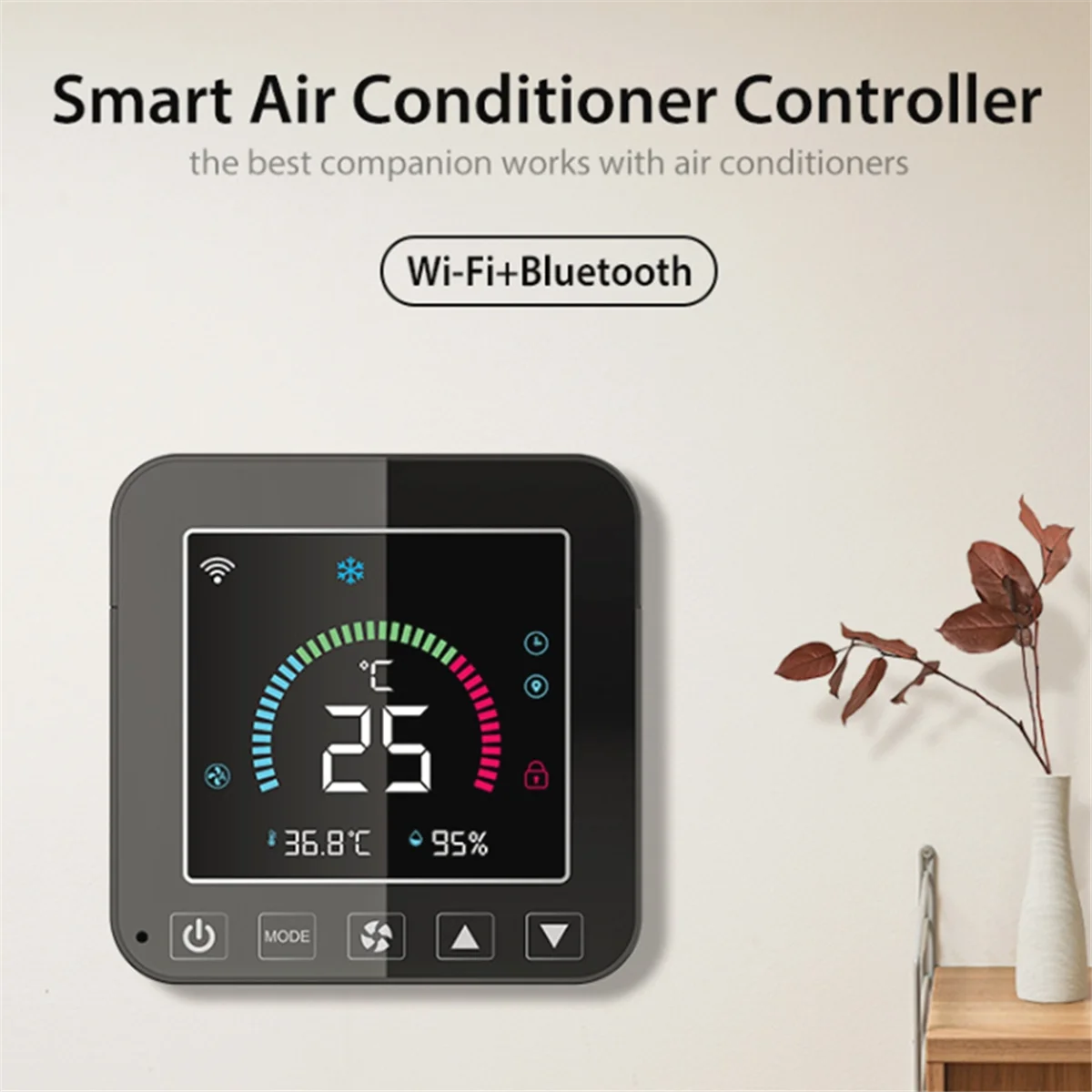 Tuya WiFi Air Conditioner Thermostat IR Temperature Humidity Infrared Controller LCD Touch Screen for Home