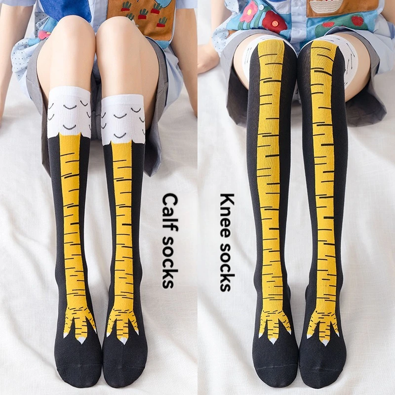 New Spring And Autumn Chicken Leg Socks Funny Thin Chicken Claw Socks Children's Fitness Exercise Thin Leg Long Tube Socks
