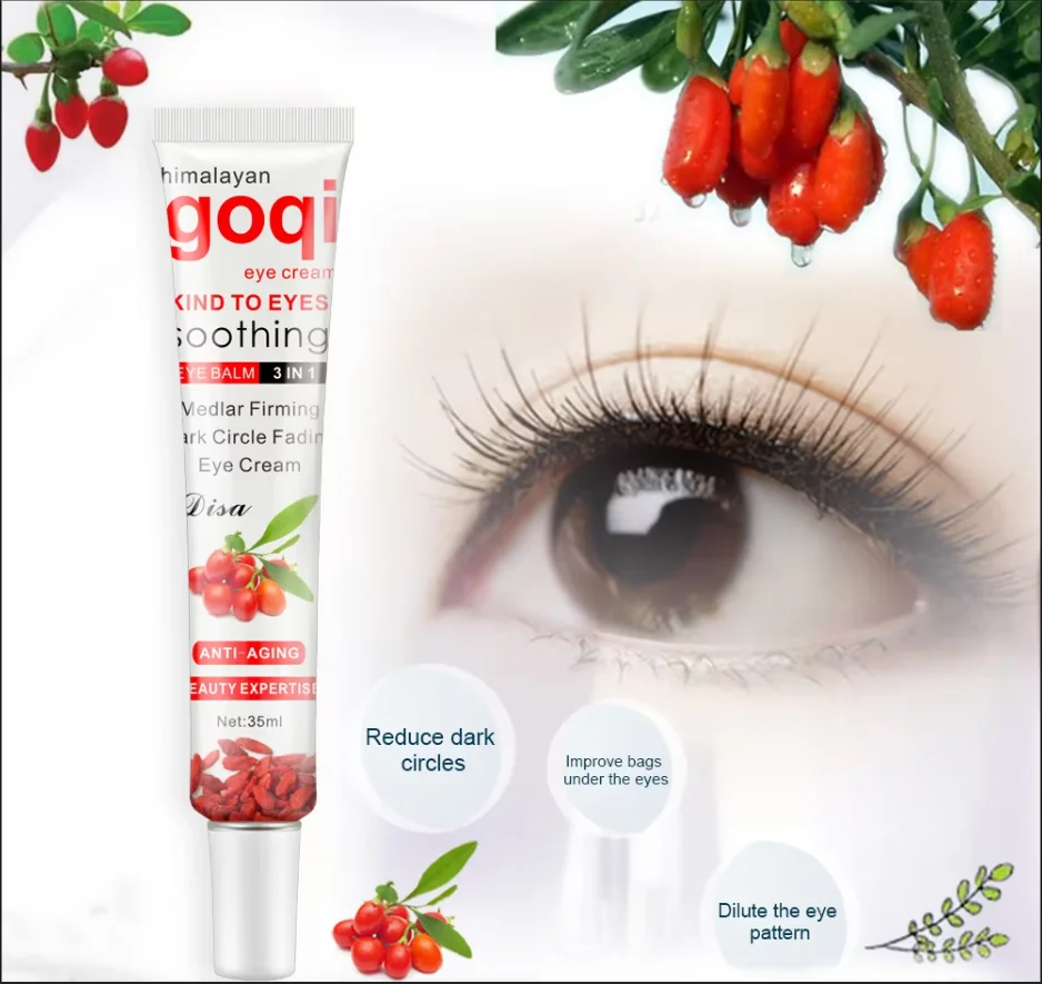 Hot QIANSOTO Goji Berry Anti-Aging Medlar Firming Dark Circle Fading Eye Cream 30ml