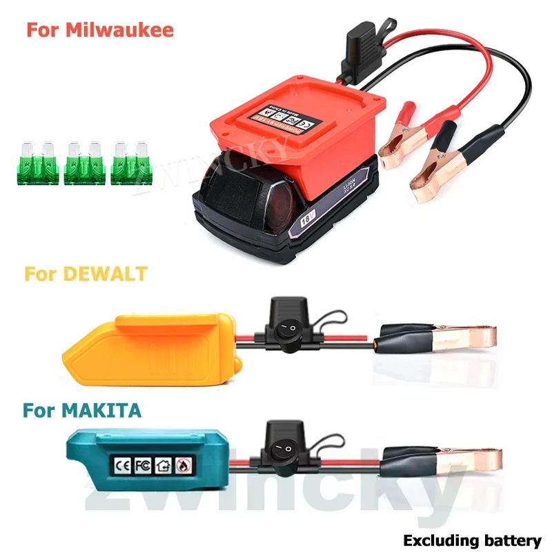 Battery Adapter Converter For Makita/Milwaukee/Dewalt 18V Battery Jump Starter Automotive Booster Cable DIY Car Jumper Cables