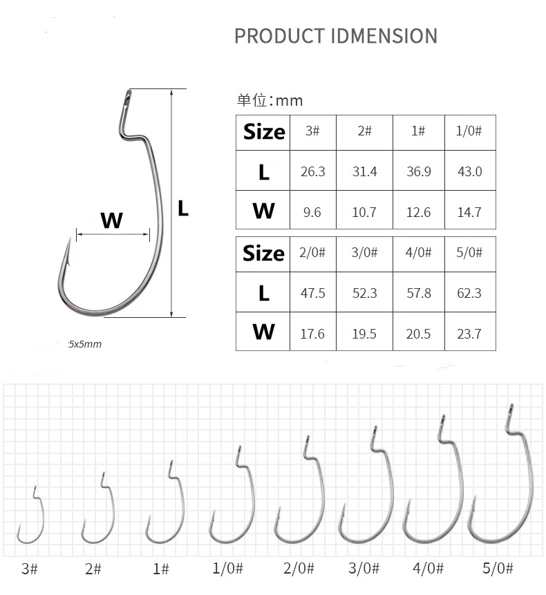 ZYZHE 10~12 Stück/Beutel Texanische Haken Offset-Haken aus Hochkarbon-Stahl BKK Crank-Haken für Weichköder Softjerk Pesca Angelzubehör – Detail 8