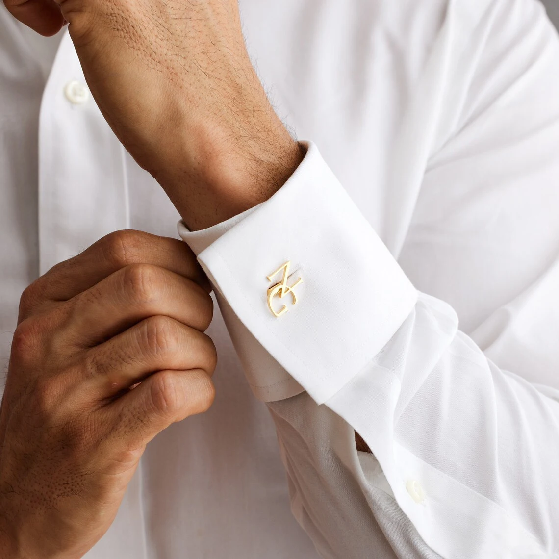 Personalized Name Cufflinks, Custom Gold Initial Cufflinks, Groom Wedding Cufflinks, Groomsmen Gift, Birthday Gift for Him, Anni