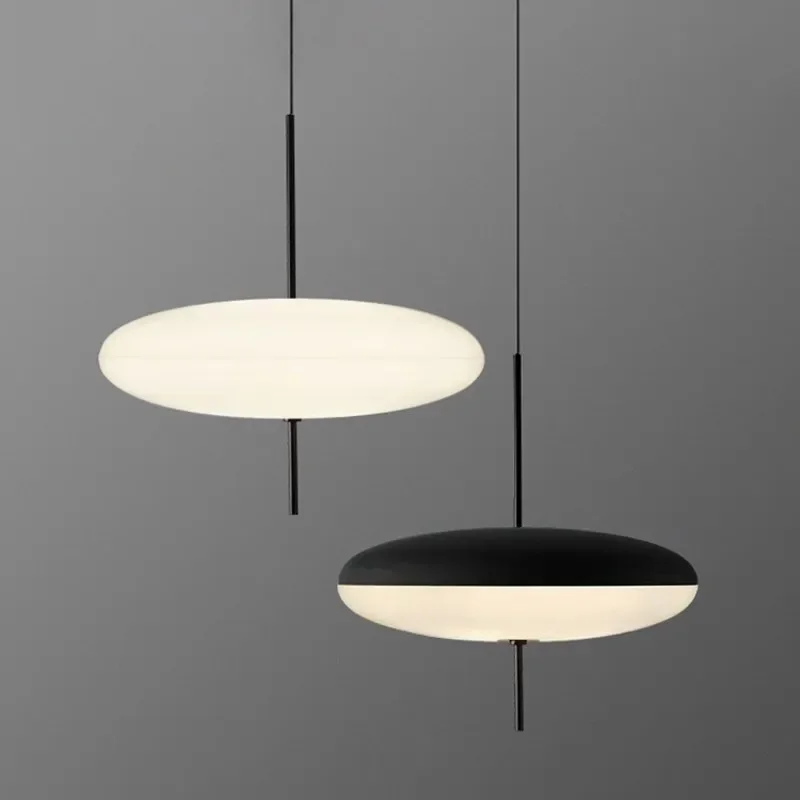 

Modern Flying Saucer Pendant Lights LED Minimalist Black White Hanging Lamps Restaurant Study Living Rooms Bedroom Bar Home Lamp